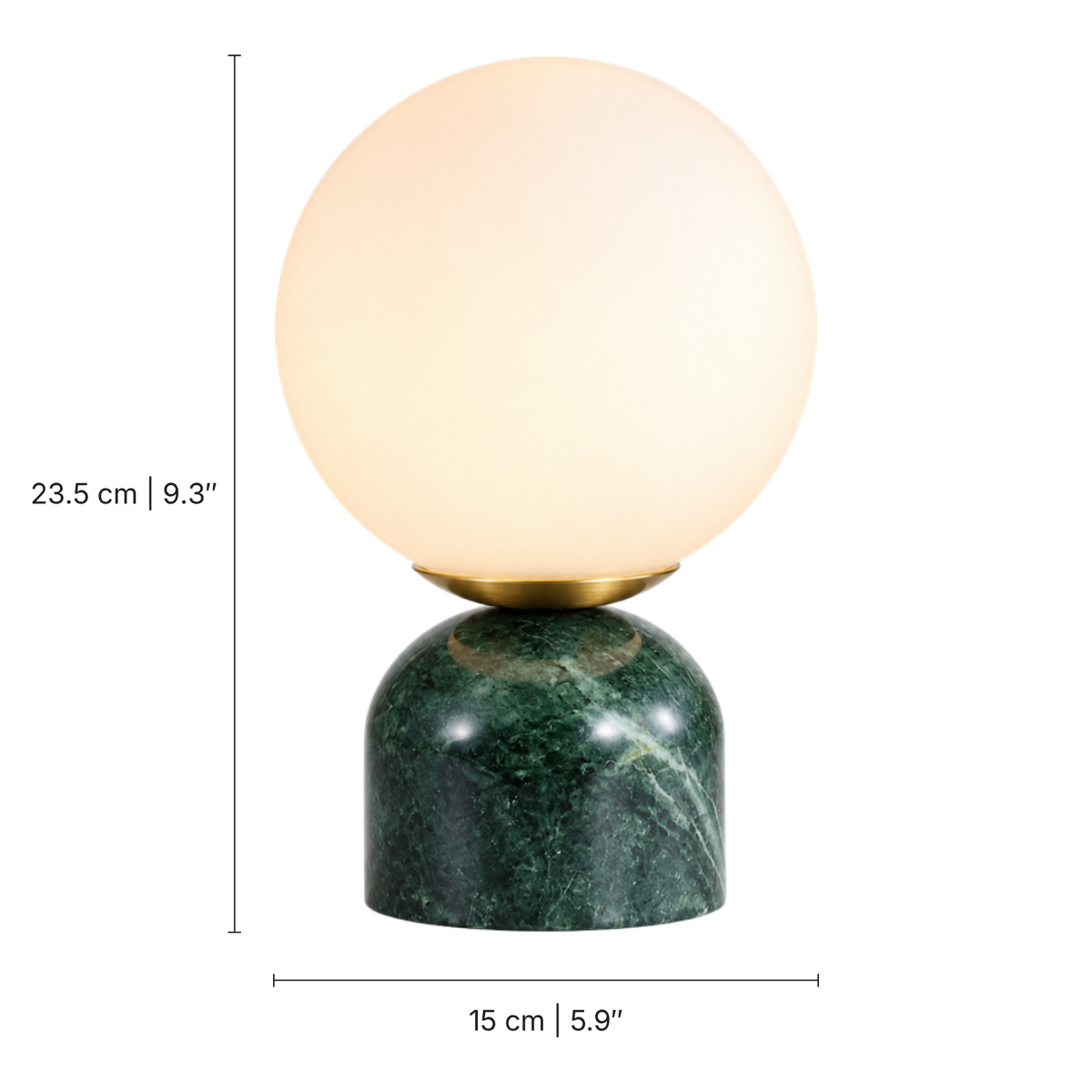 Marble Globe Table Lamp – Minimalist Glass Lighting
