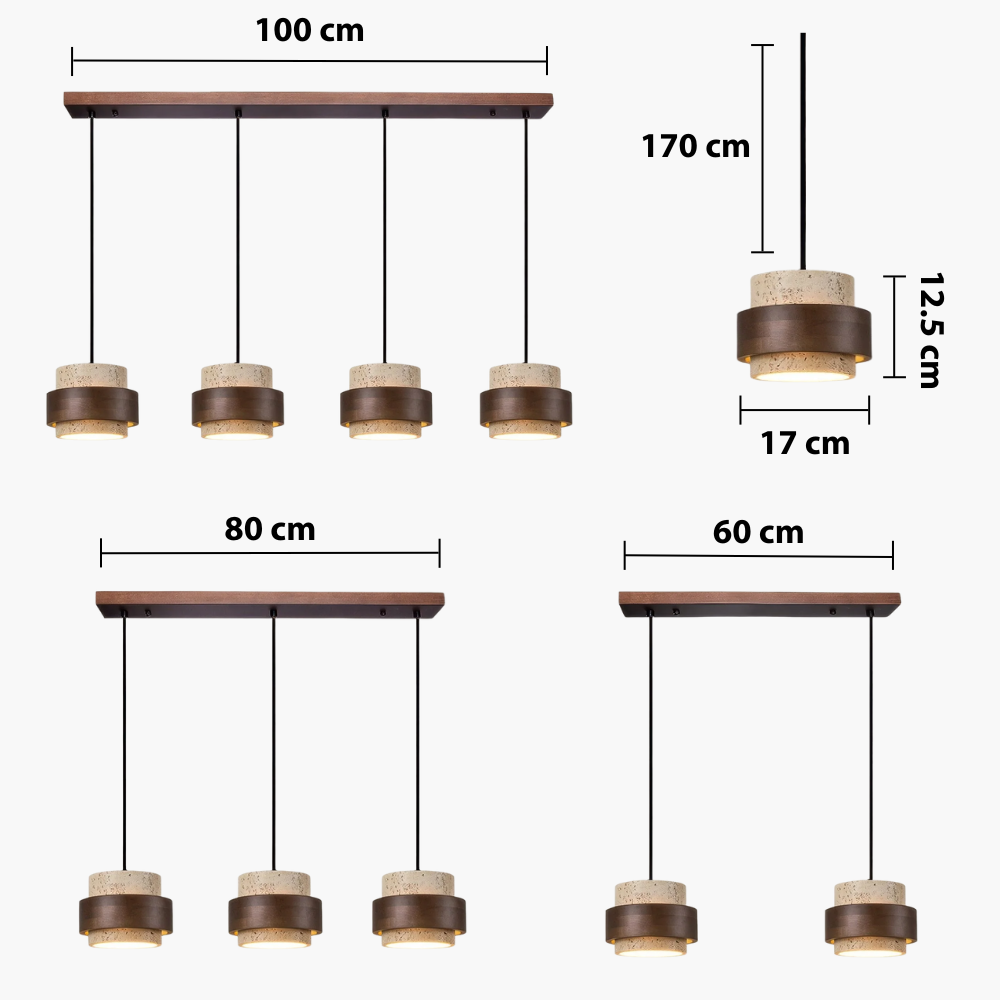 Ascend Retro Stone Wabi Sabi Pendant – Natural Travertine Lighting