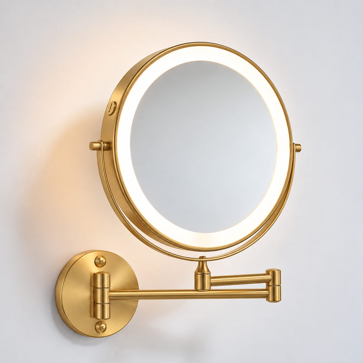 Round LED Vanity Mirror Wall Light – Adjustable Bathroom Lighting