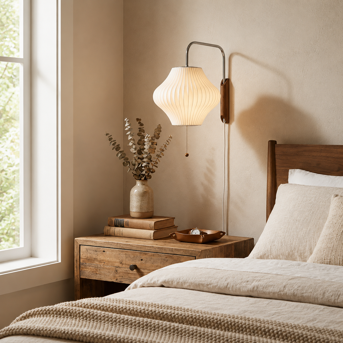 Sculptural Silk Wall Light – Soft Ambient Lighting