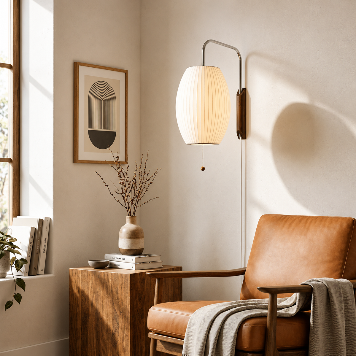 Sculptural Silk Wall Light – Soft Ambient Lighting