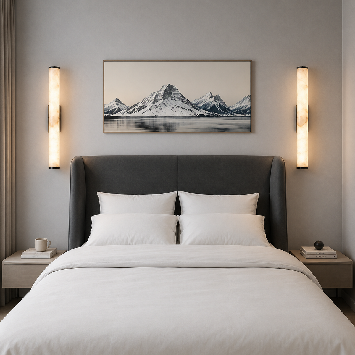 Cylindrical Marble Wall Light – Minimalist LED Lighting