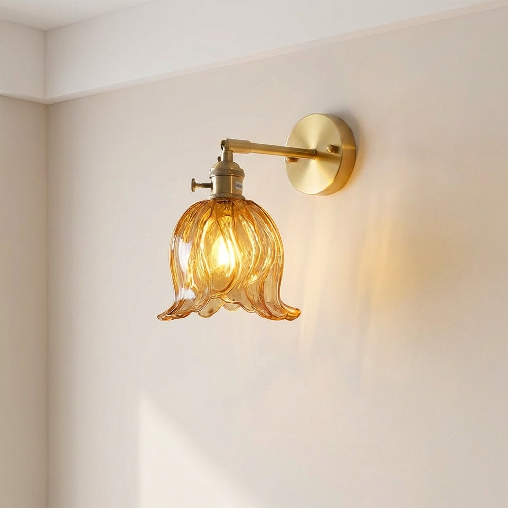 Flower Glass Wall Light – Vintage Floral Glass Lighting