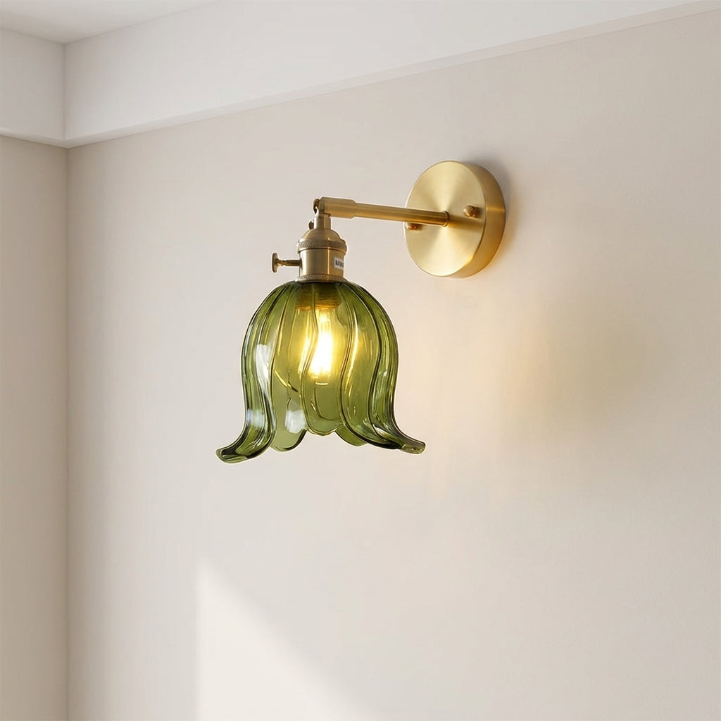 Flower Glass Wall Light – Vintage Floral Glass Lighting