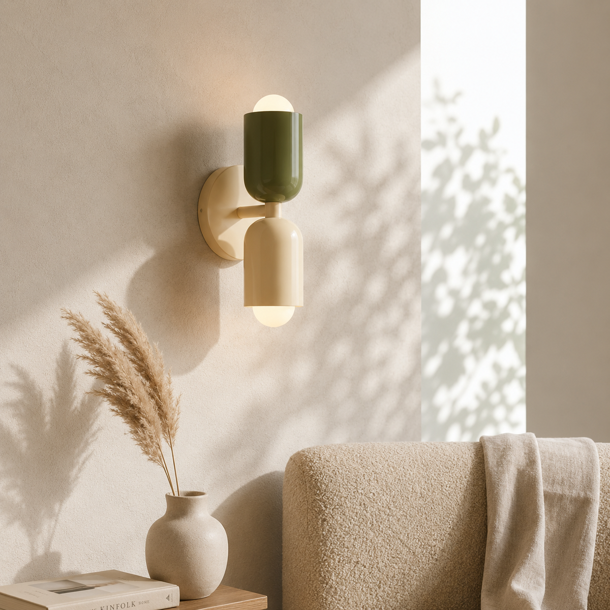 Scandinavian Colorful Wall Light – Dual-Shade Accent Lighting