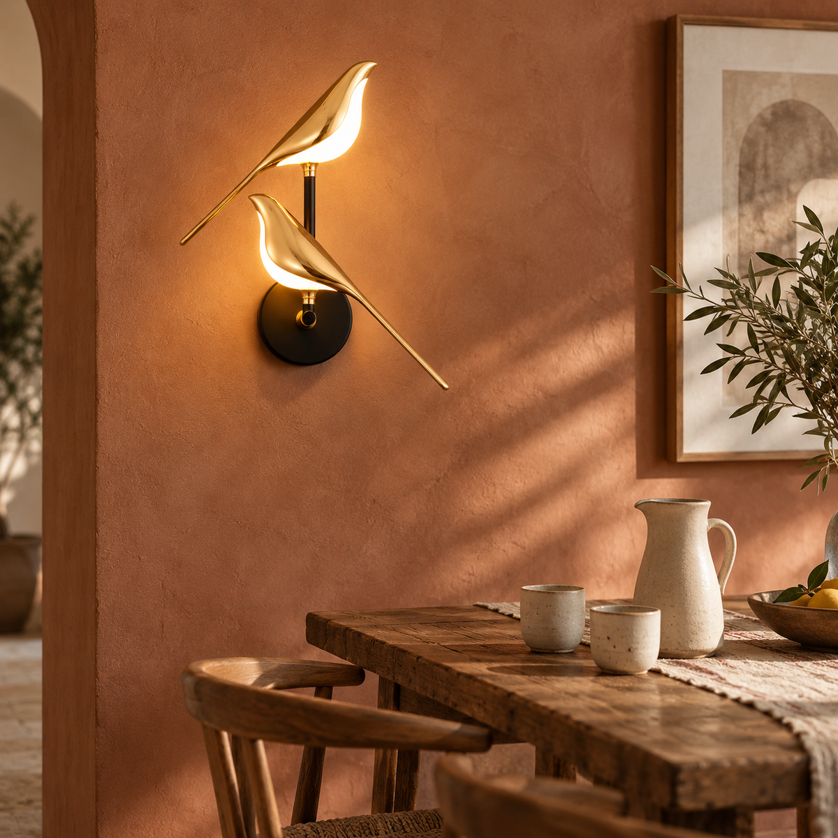 Gold Bird Wall Light – Sculptural LED Wall Lighting