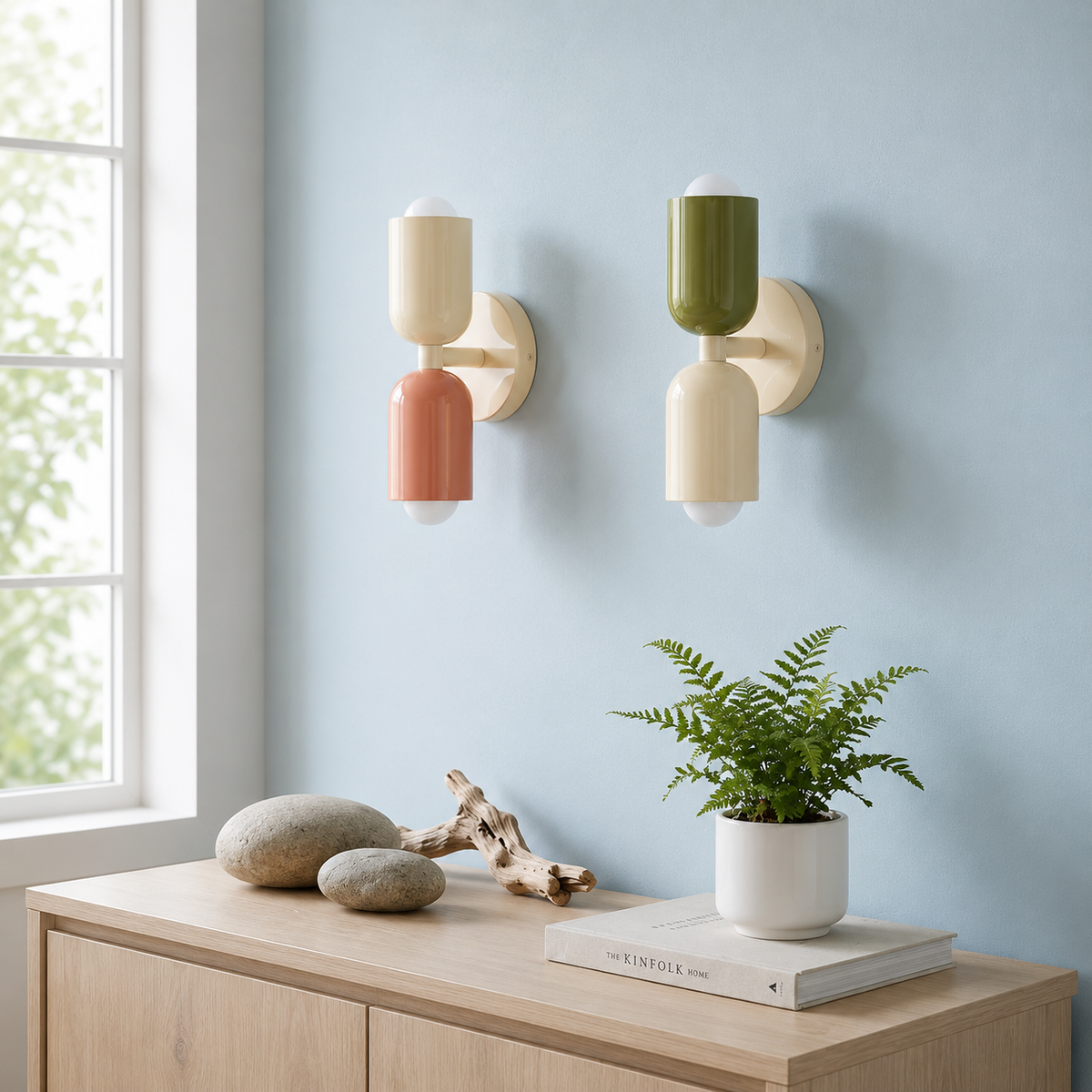 Scandinavian Colorful Wall Light – Dual-Shade Accent Lighting