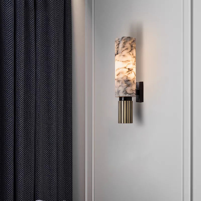 Copper Stone Wall Light – Elegant Marble and Copper Lighting