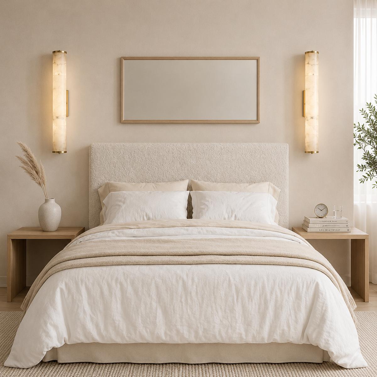 Cylindrical Marble Wall Light – Minimalist LED Lighting