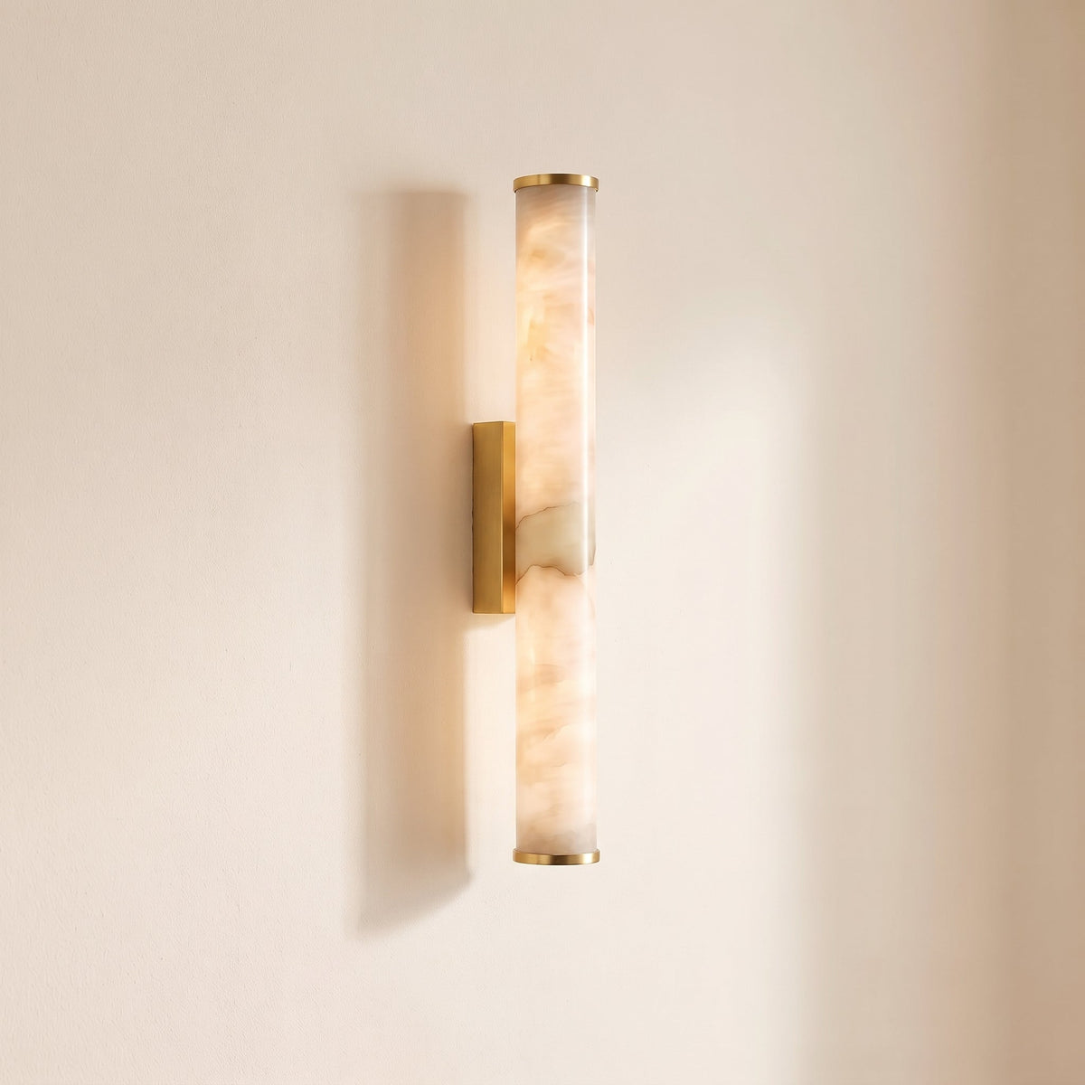 Cylindrical Marble Wall Light – Minimalist LED Lighting