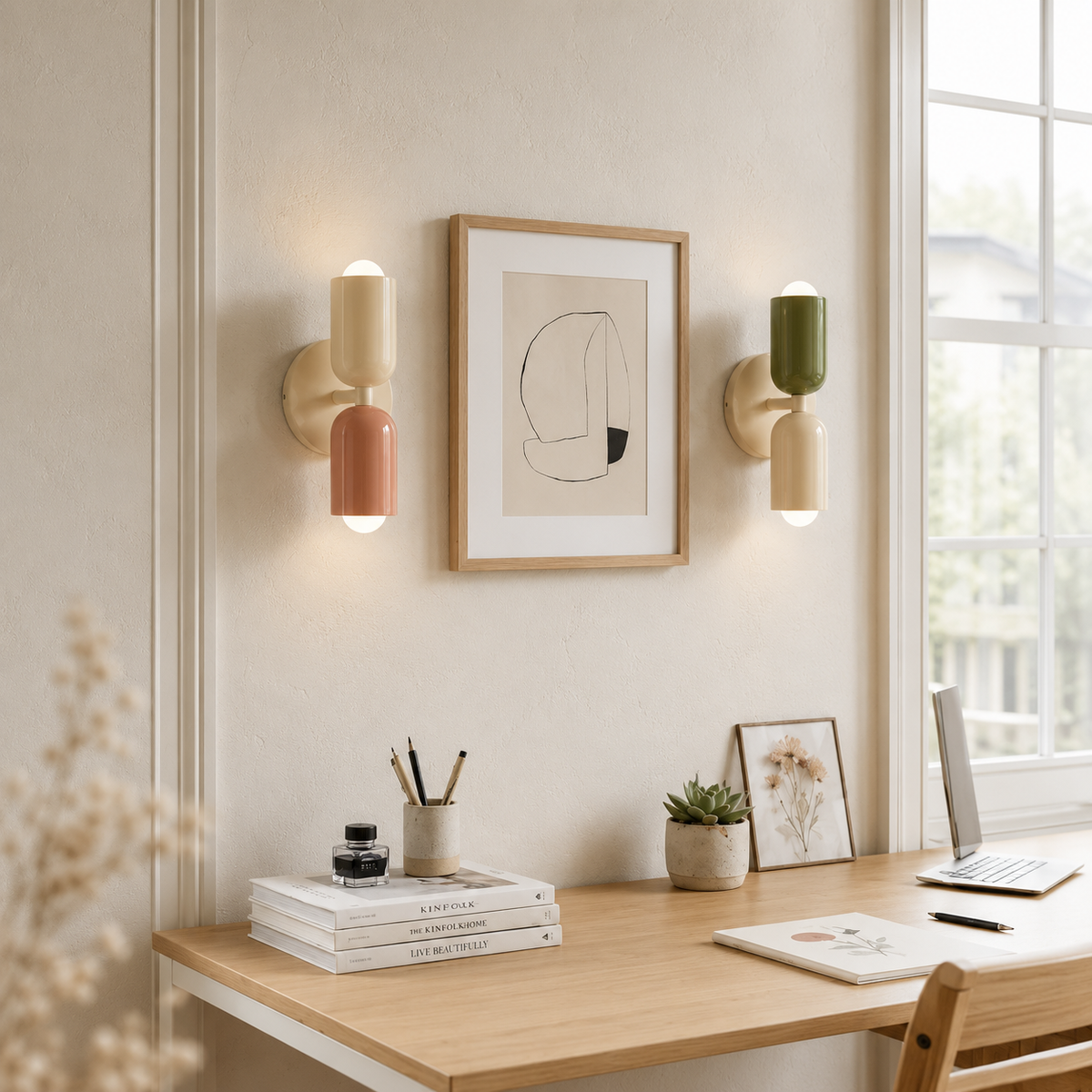 Scandinavian Colorful Wall Light – Dual-Shade Accent Lighting