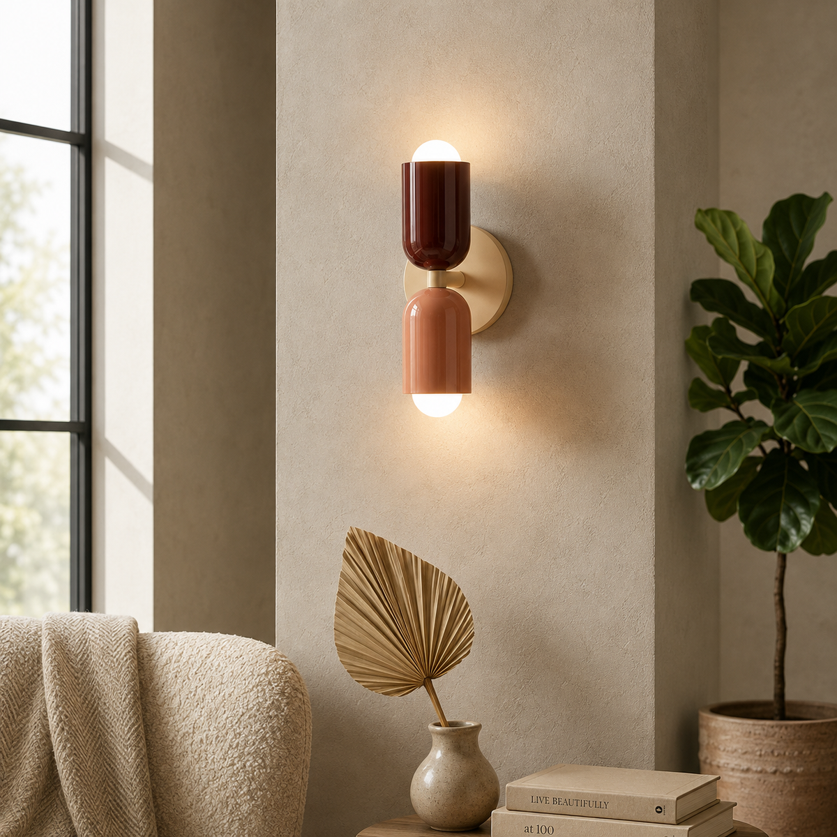 Scandinavian Colorful Wall Light – Dual-Shade Accent Lighting