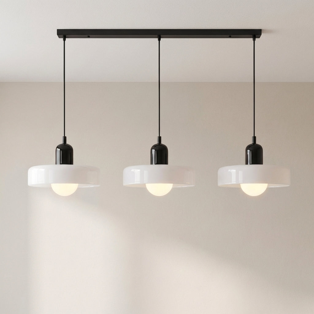 3-Head Bauhaus Colored Glass Pendant Light – Modern Retro Hanging Lighting