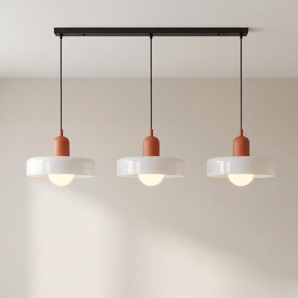 3-Head Bauhaus Colored Glass Pendant Light – Modern Retro Hanging Lighting
