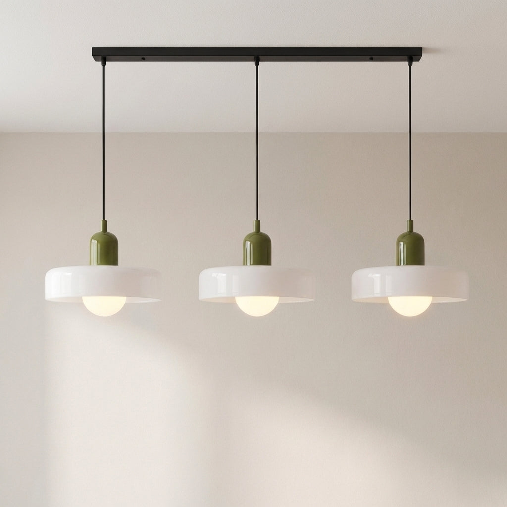3-Head Bauhaus Colored Glass Pendant Light – Modern Retro Hanging Lighting