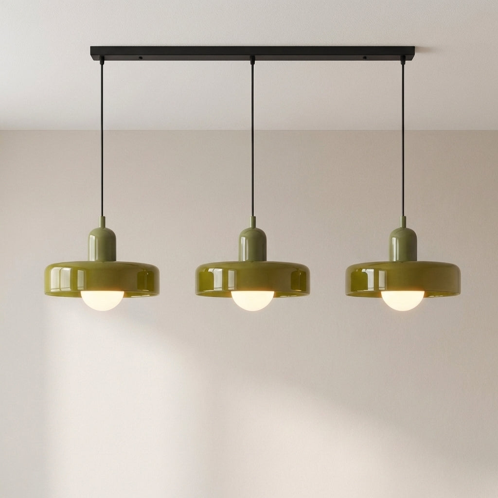3-Head Bauhaus Colored Glass Pendant Light – Modern Retro Hanging Lighting