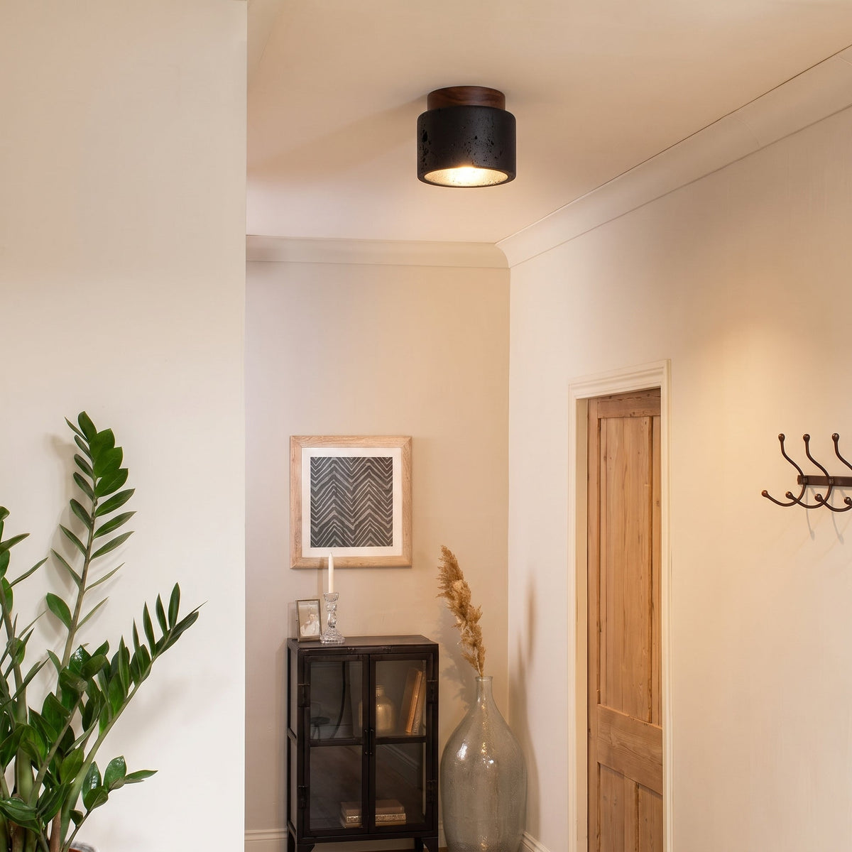 Scandinavian Natural Travertine Flush Mount LED Ceiling Light