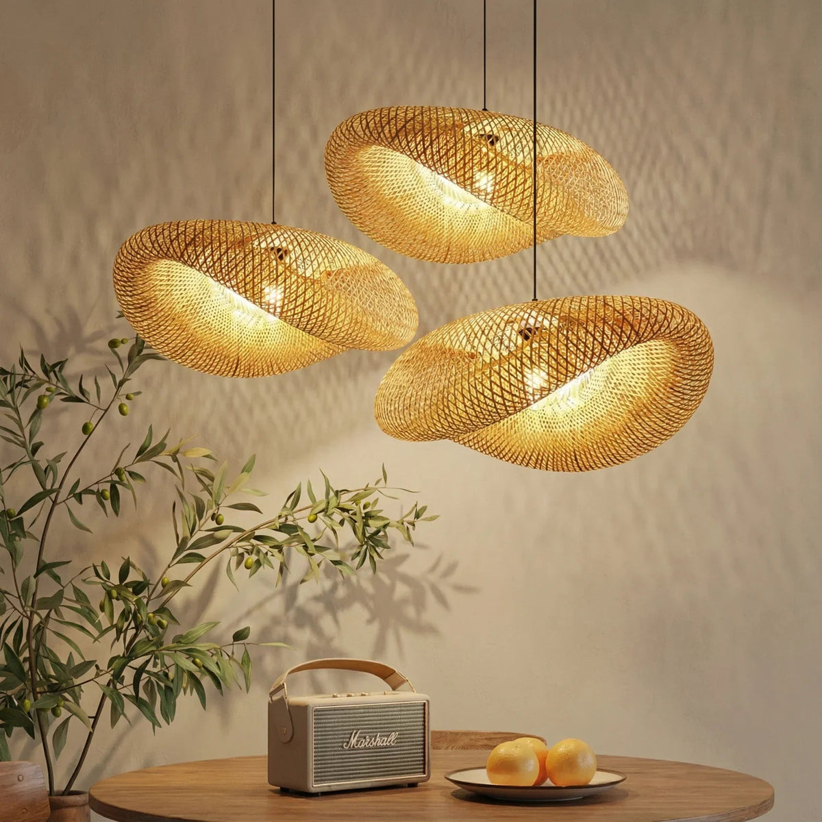 Bamboo Pendant Light – Natural Woven Hanging Lighting