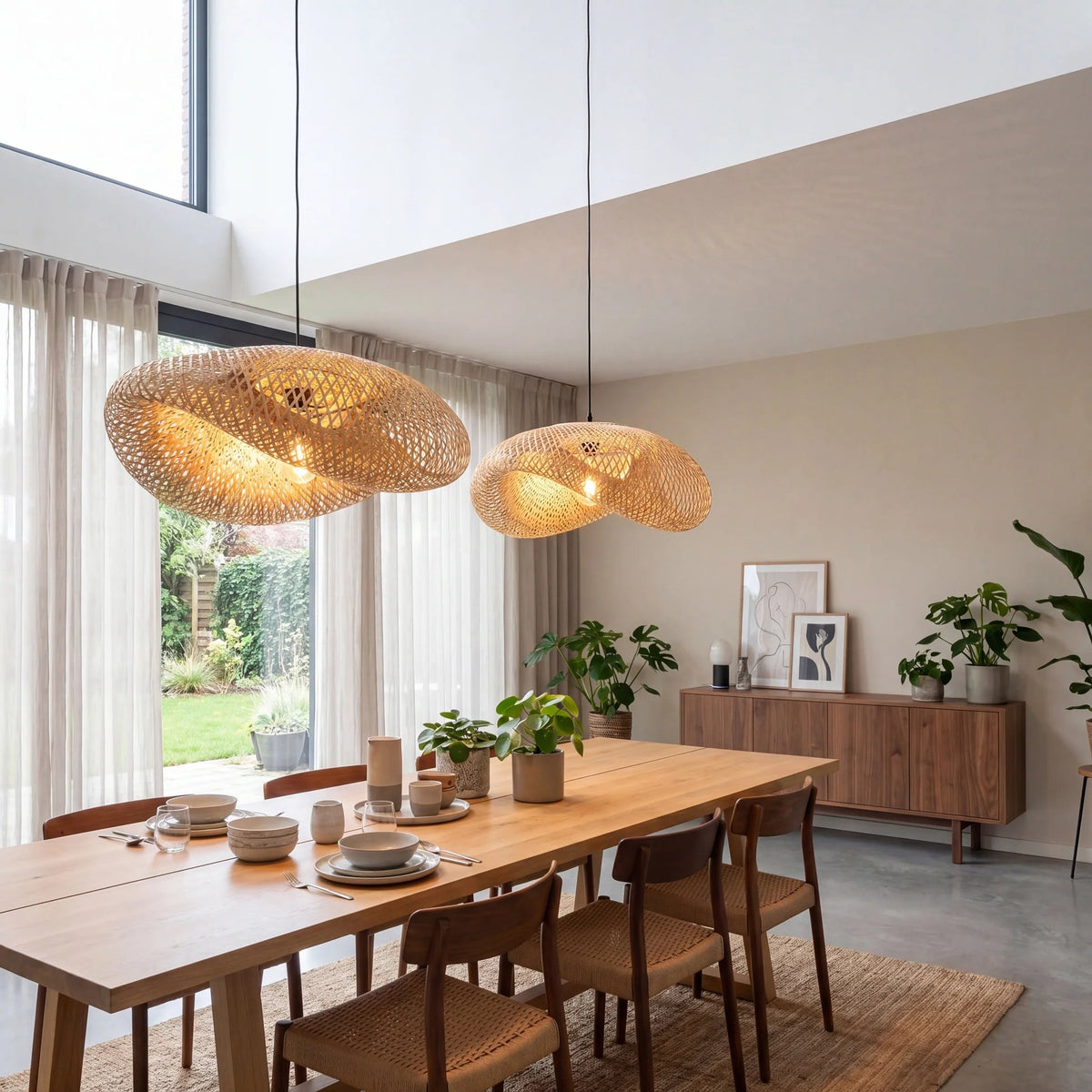 Bamboo Pendant Light – Natural Woven Hanging Lighting