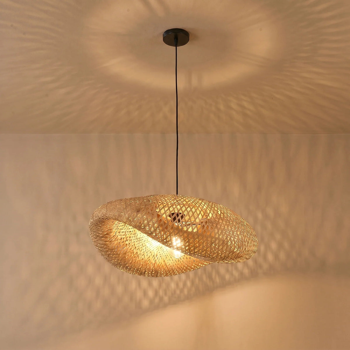 Bamboo Pendant Light – Natural Woven Hanging Lighting