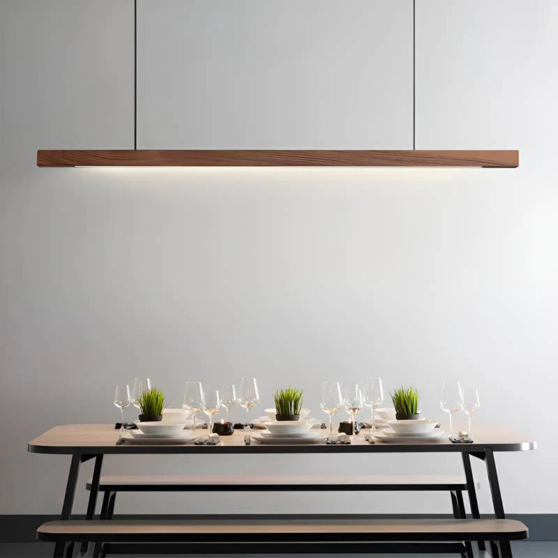 Gindo Bar Kitchen Pendant Light – Modern Linear Wooden Lighting