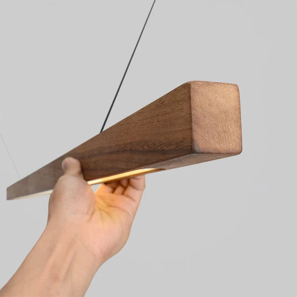Gindo Bar Kitchen Pendant Light – Modern Linear Wooden Lighting