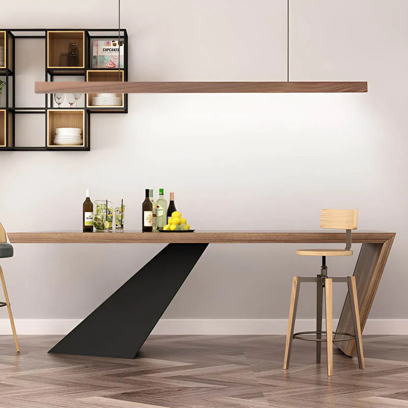 Gindo Bar Kitchen Pendant Light – Modern Linear Wooden Lighting