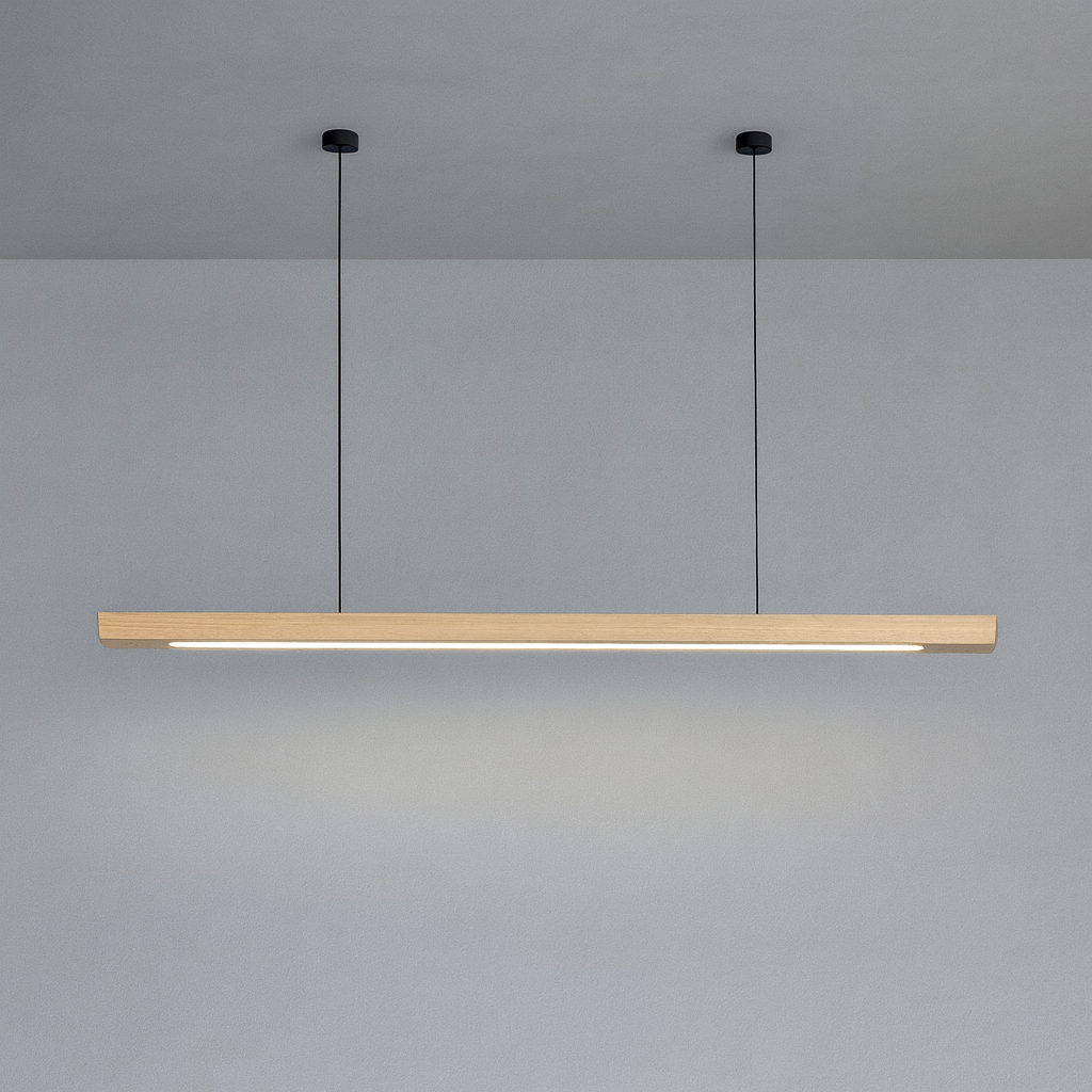 Gindo Bar Kitchen Pendant Light – Modern Linear Wooden Lighting