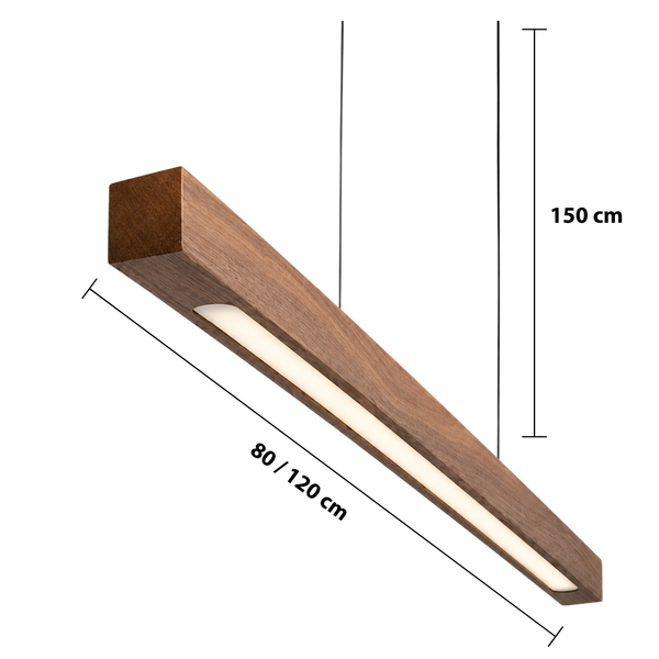 Gindo Bar Kitchen Pendant Light – Modern Linear Wooden Lighting