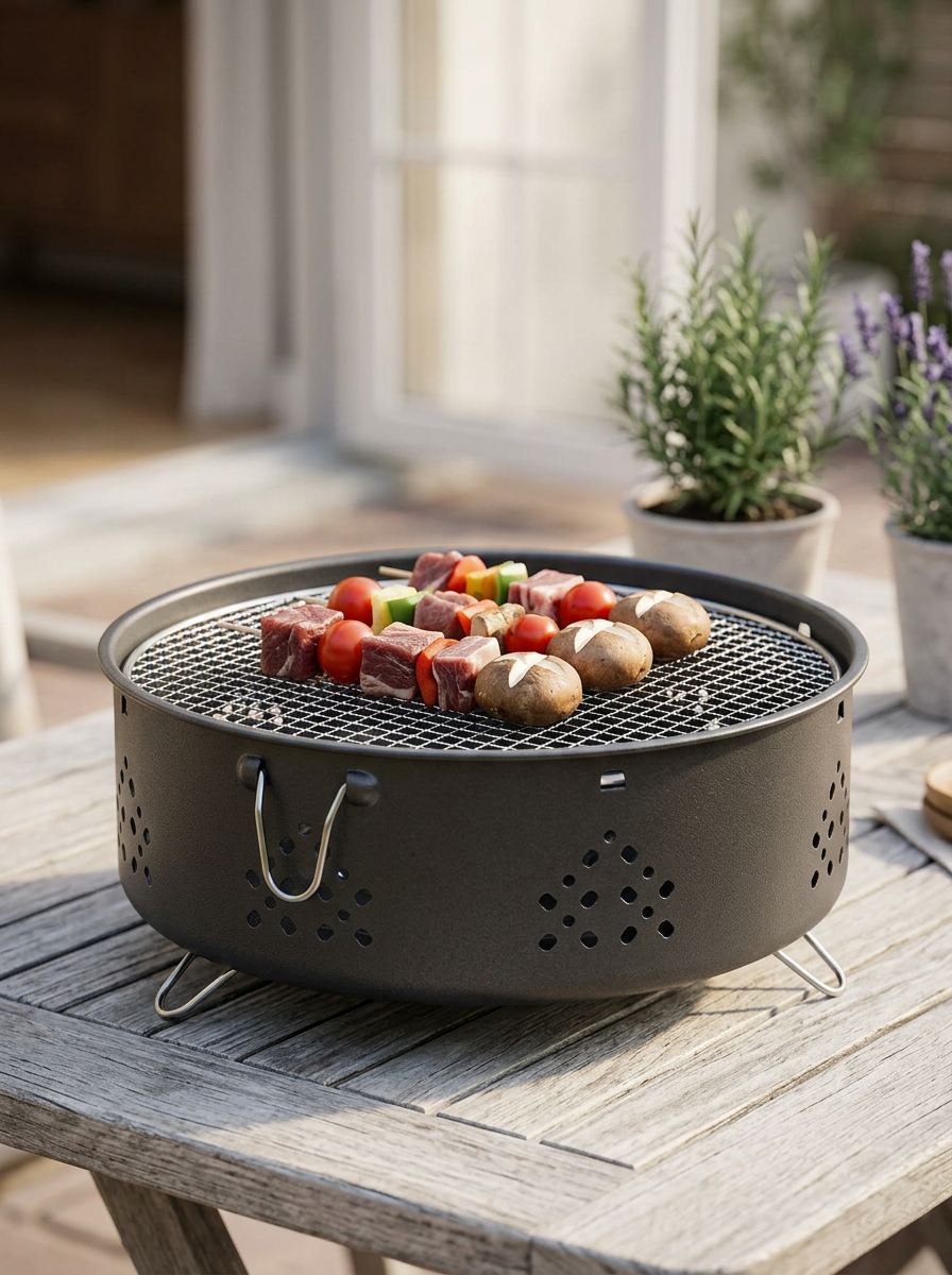 Barbeque Grill Portable Charcoal Round Camping | Picnics