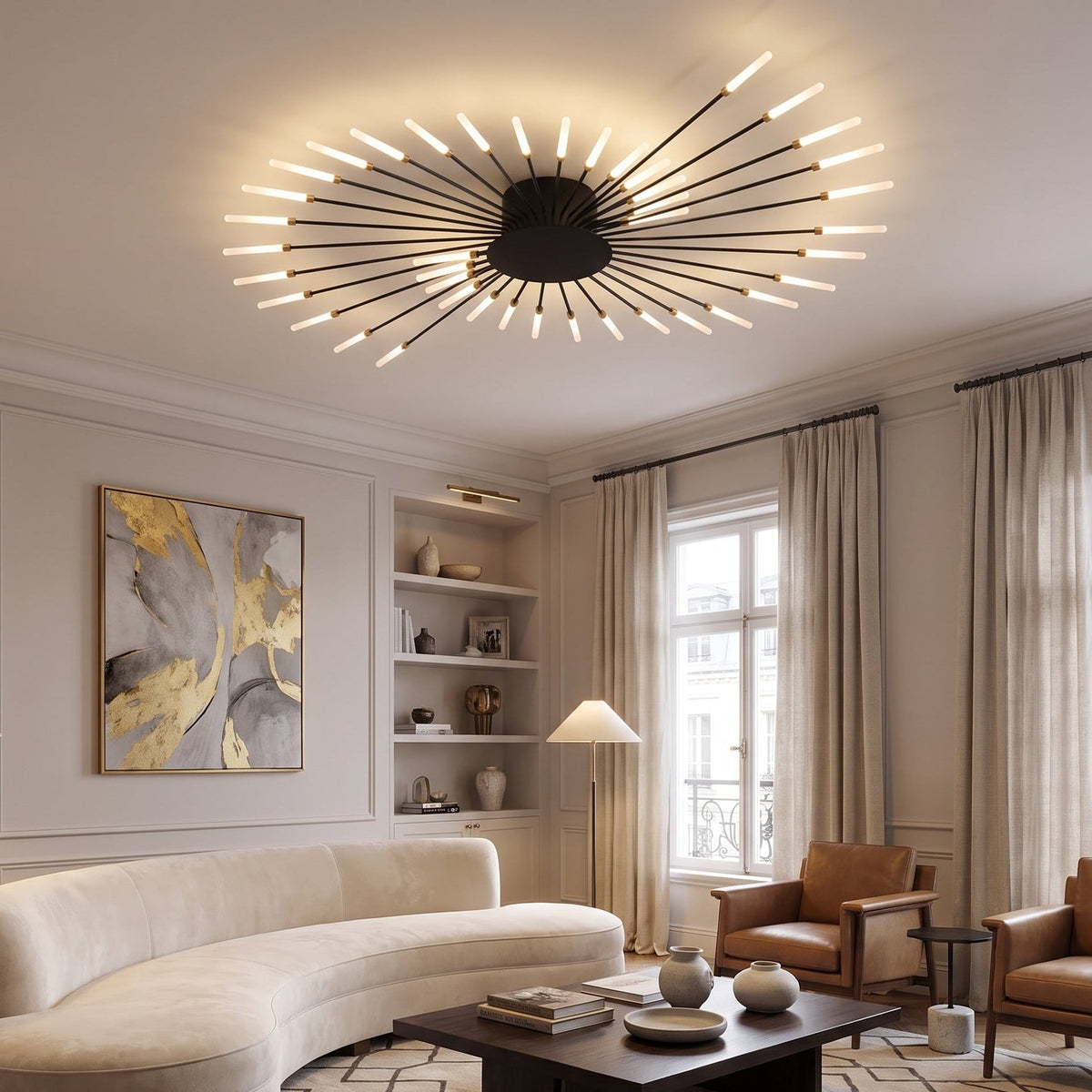 Sunburst LED Ceiling Light – Contemporary Starburst Lighting