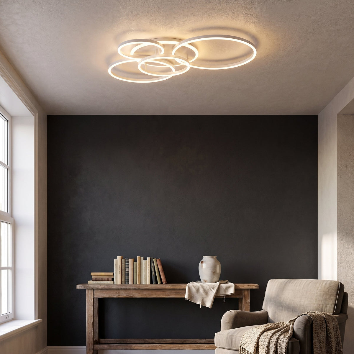 Interlocking LED Ring Ceiling Light – Geometric Ceiling Lighting
