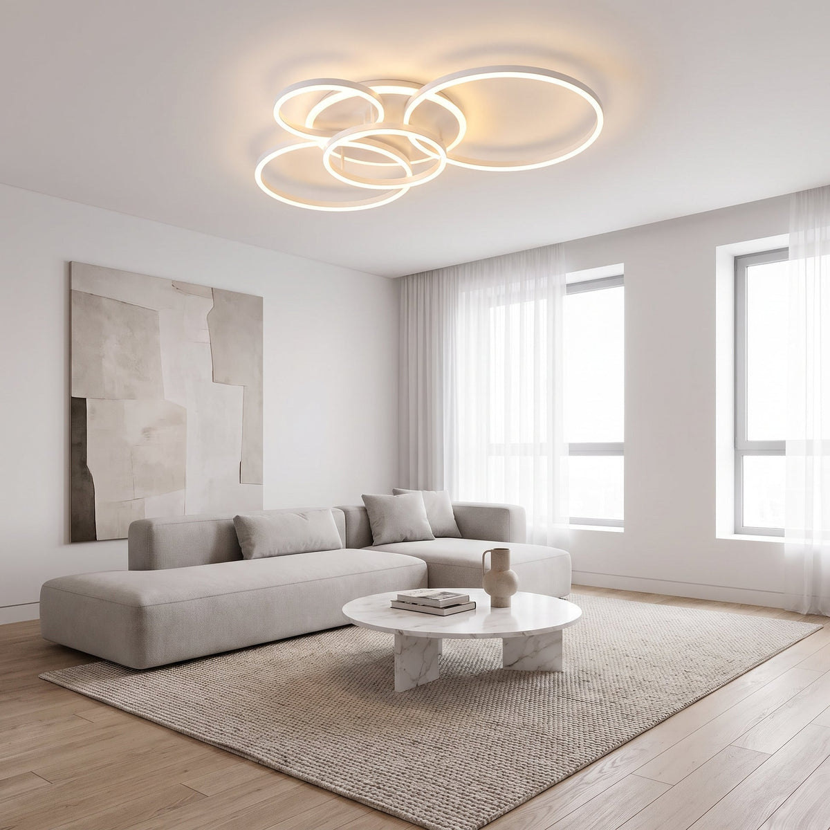 Interlocking LED Ring Ceiling Light – Geometric Ceiling Lighting