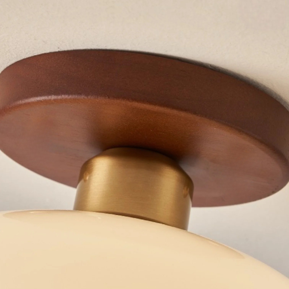 French Bauhaus Cream Ceiling Light – Elegant Retro Glass Lighting