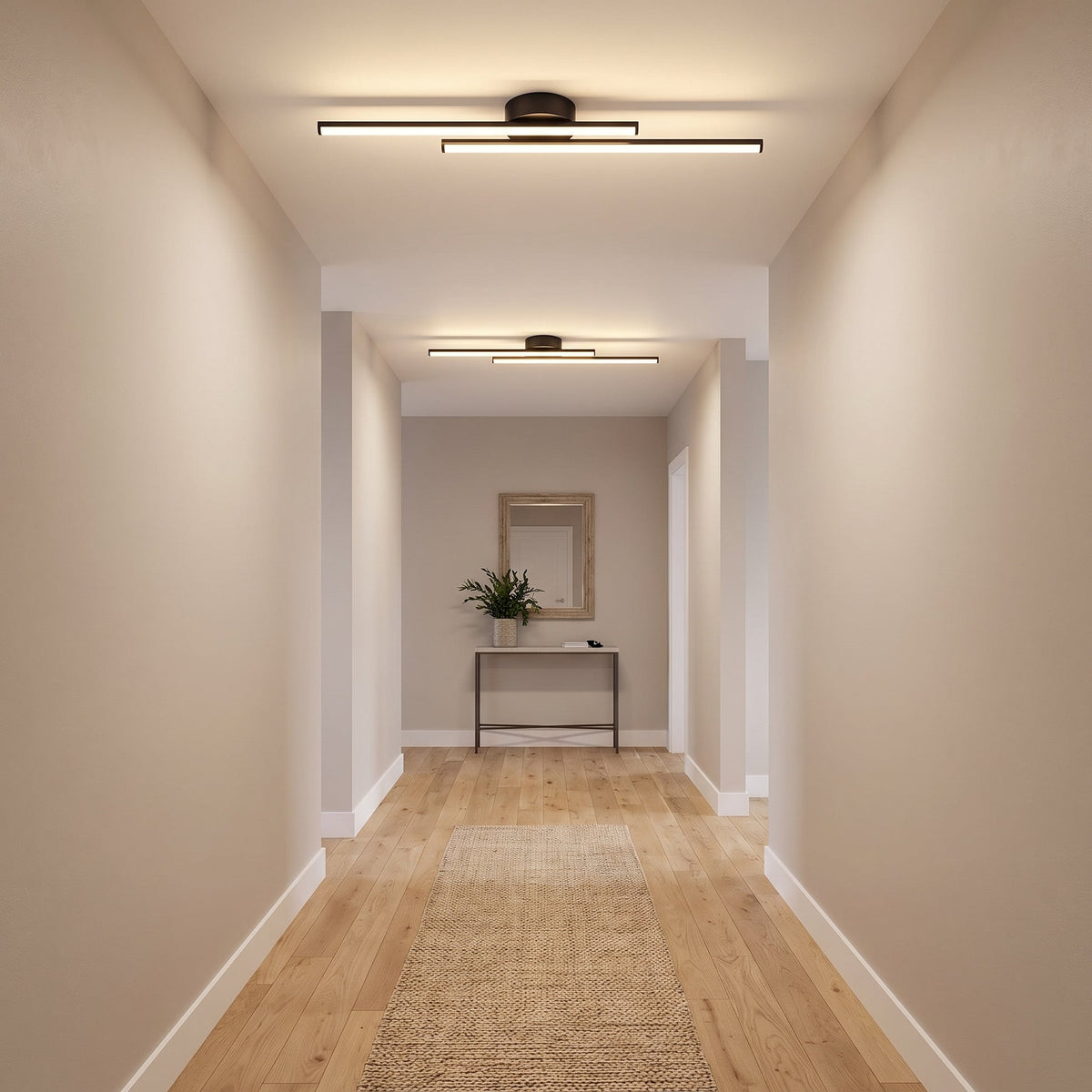 Double Linear LED Ceiling Light – Minimalist Bar Lighting