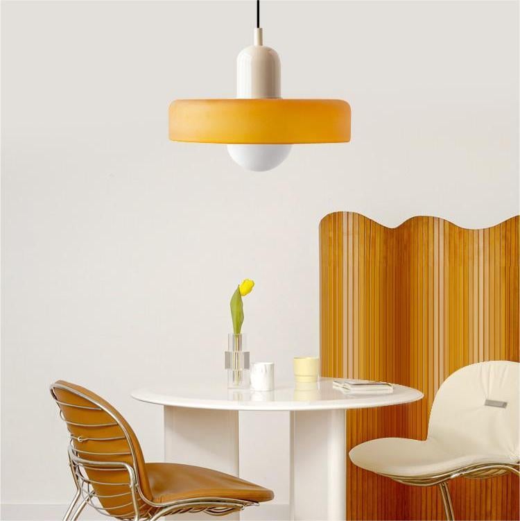 Bauhaus Colored Glass Pendant Light – Retro Modern Hanging Lighting