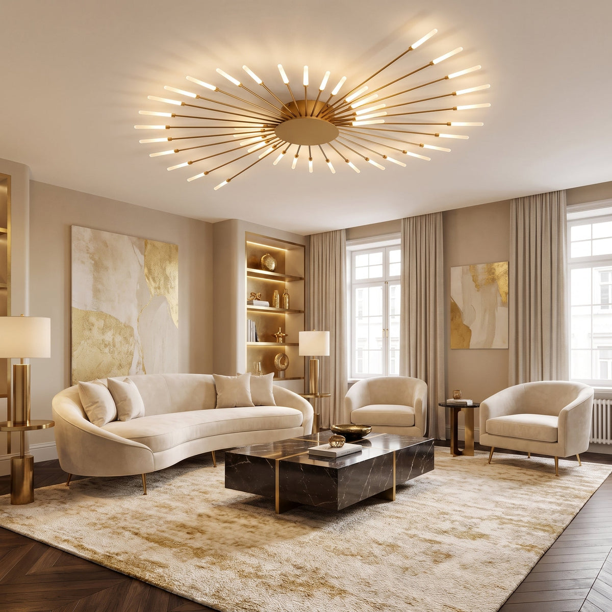 Sunburst LED Ceiling Light – Contemporary Starburst Lighting