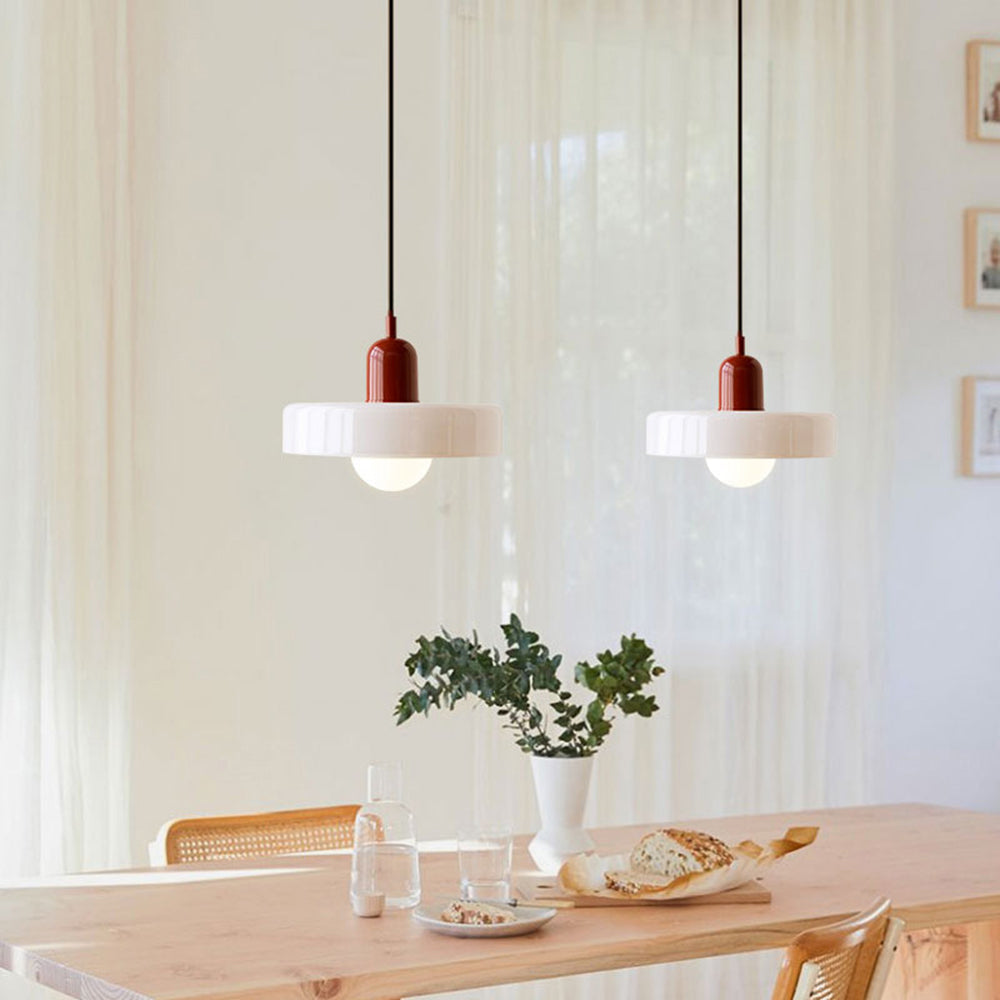 Bauhaus Colored Glass Pendant Light – Retro Modern Hanging Lighting