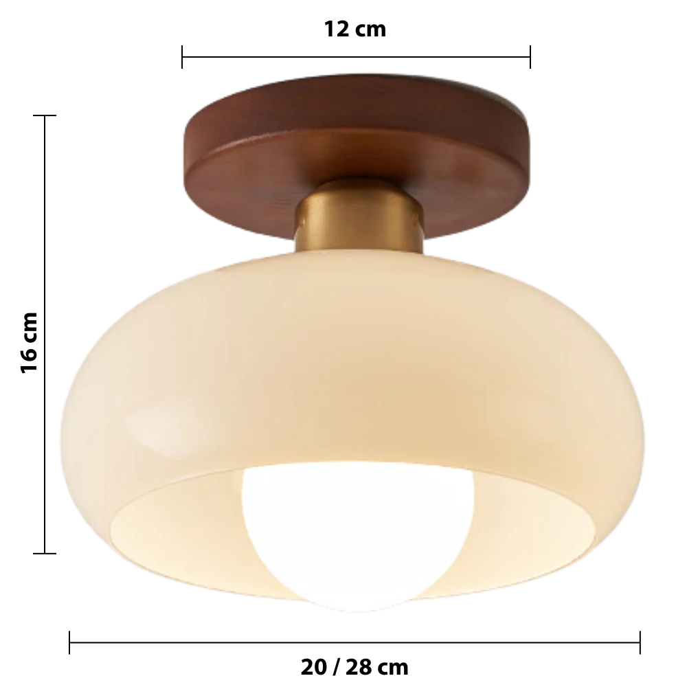 French Bauhaus Cream Ceiling Light – Elegant Retro Glass Lighting
