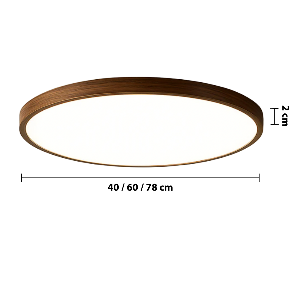 Dark Wood Grain Ceiling Light – Modern Scandinavian LED Lighting