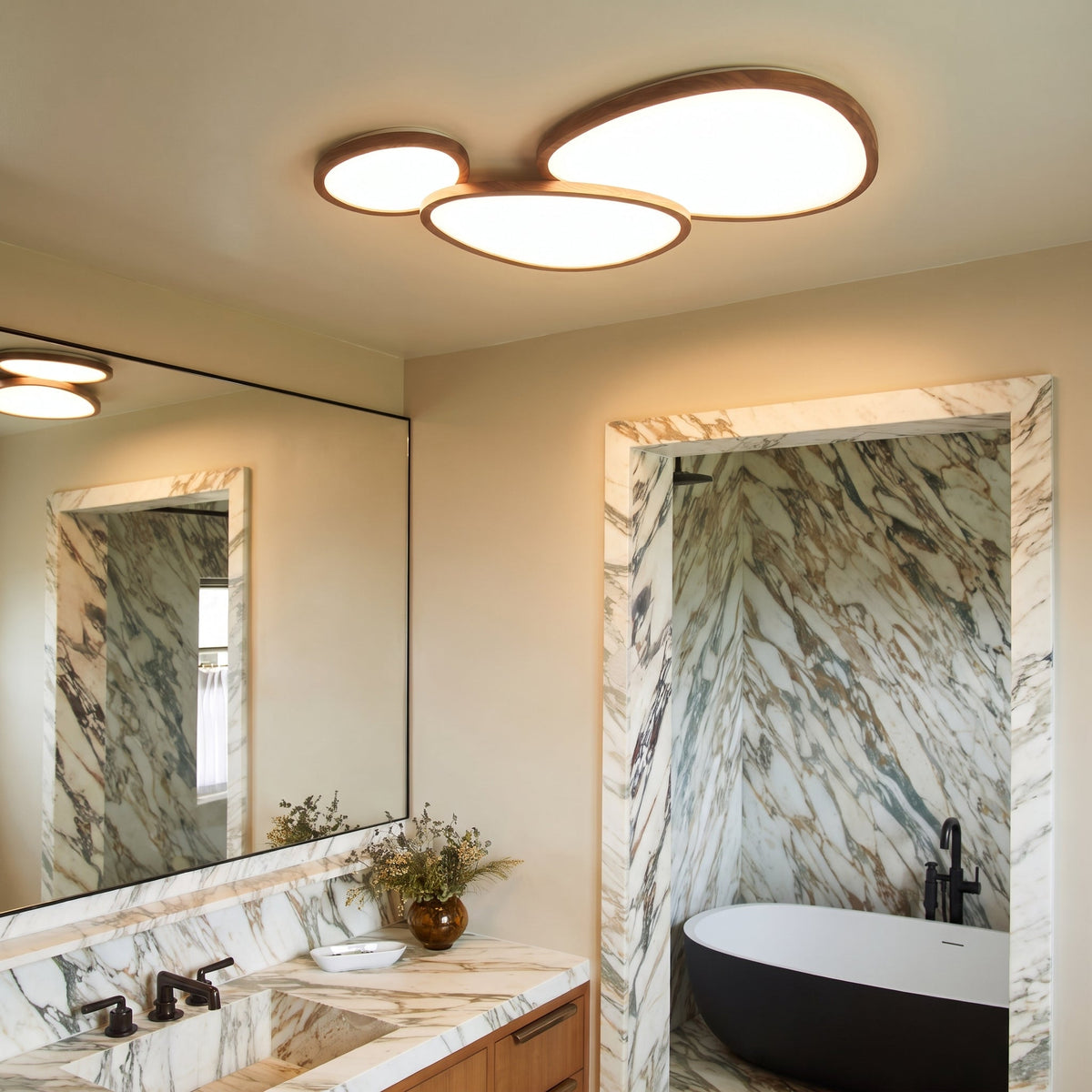 Ultra Thin Dark Wooden Ceiling Light – Modern Scandinavian LED Lighting