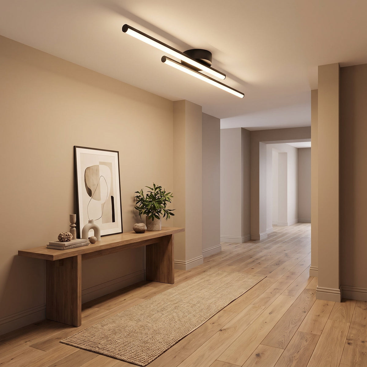 Double Linear LED Ceiling Light – Minimalist Bar Lighting