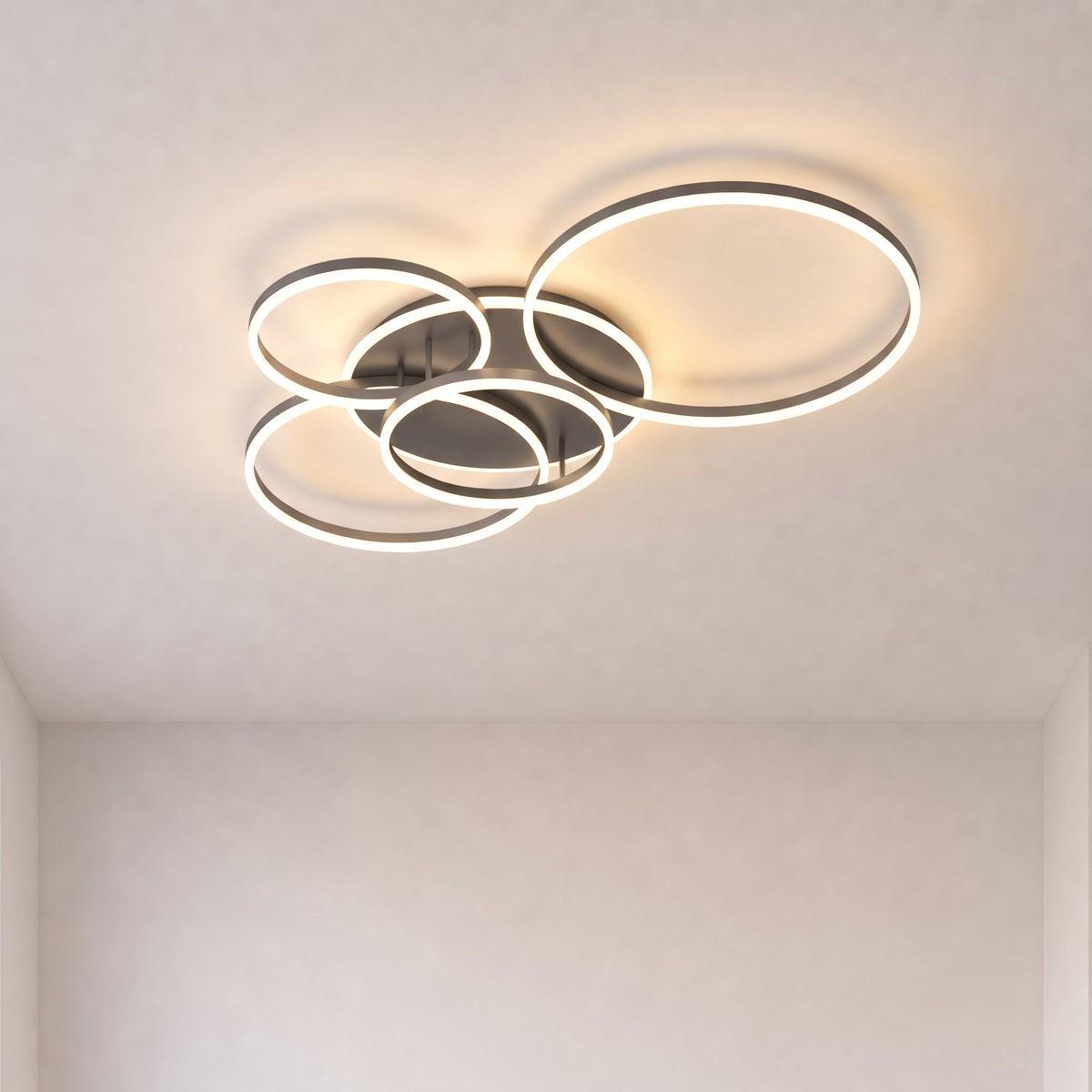 Black Interlocking Ring Ceiling Light – Geometric LED Lighting