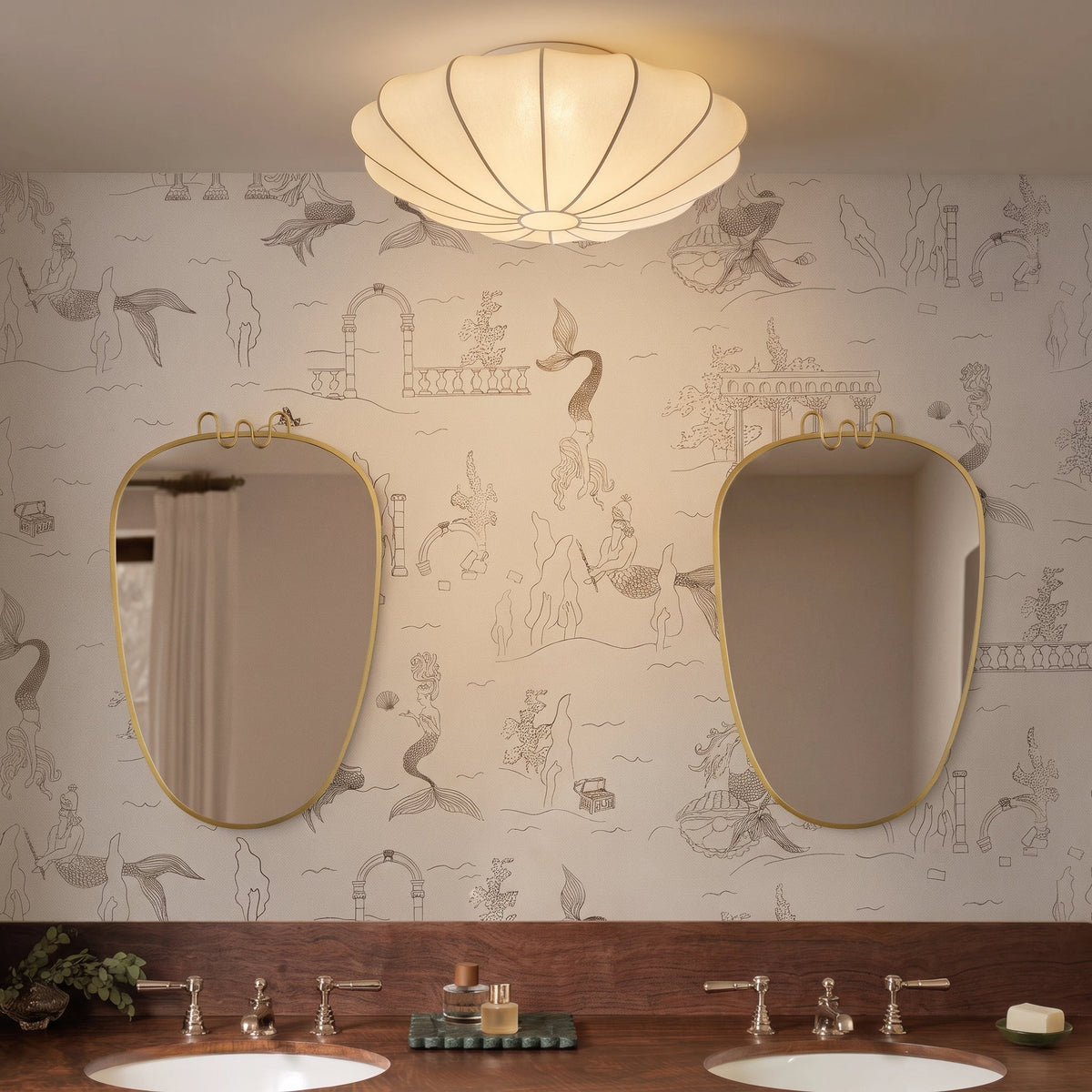 Silk Fiber Ceiling Light – Modern Sculptural Flush Mount Lighting