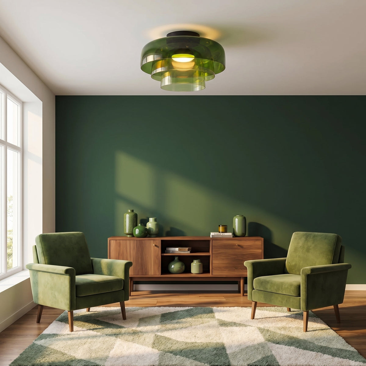Modern Layered Glass Ceiling Light – Contemporary LED Lighting
