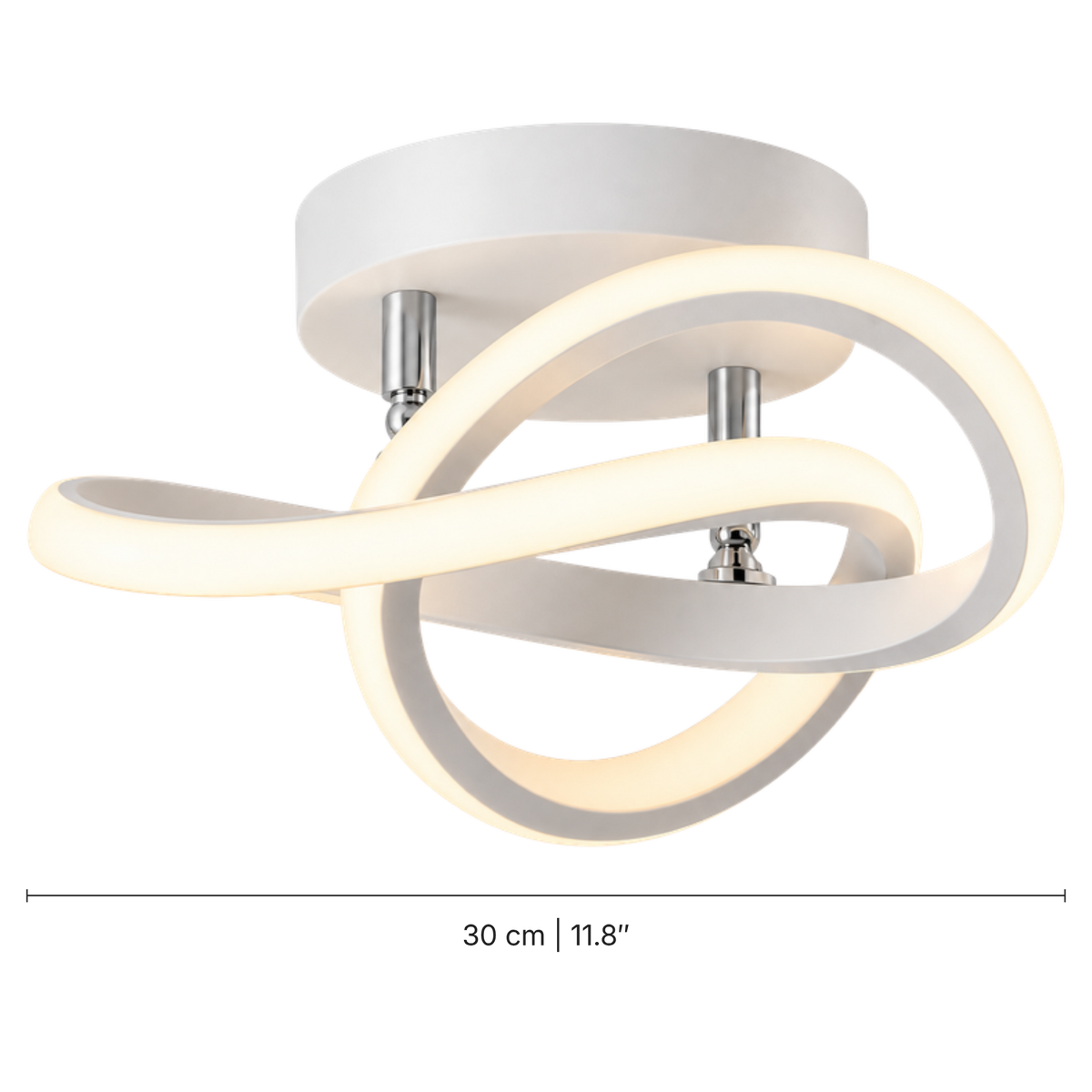 Curved LED Ceiling Light – Sculptural White Lighting