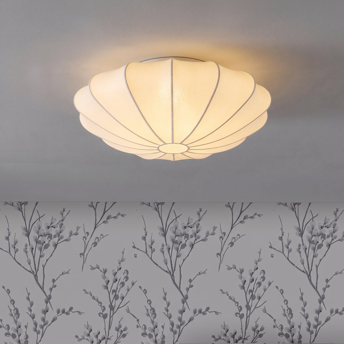 Silk Fiber Ceiling Light – Modern Sculptural Flush Mount Lighting