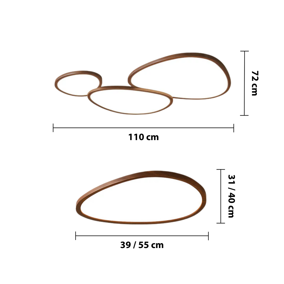 Ultra Thin Dark Wooden Ceiling Light – Modern Scandinavian LED Lighting