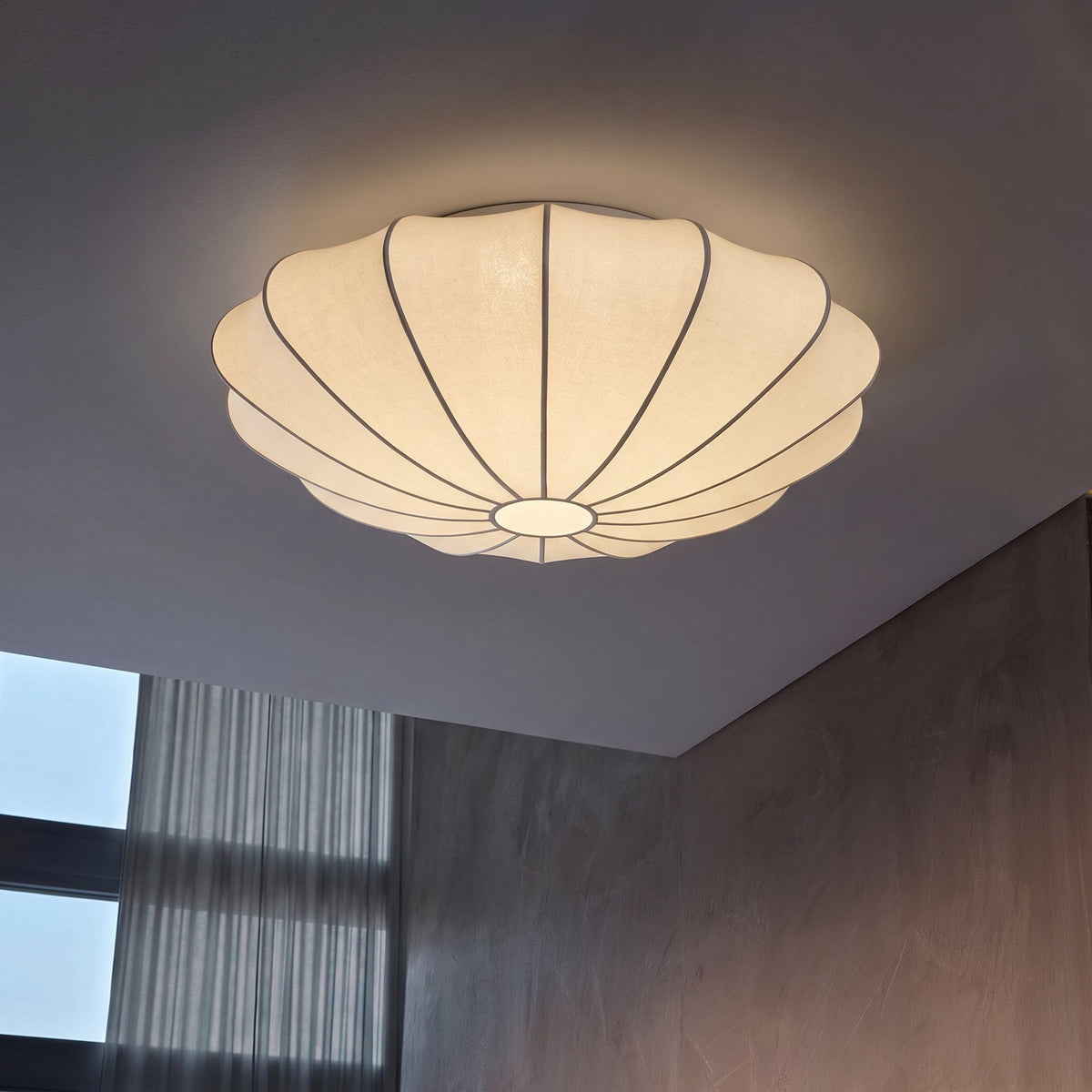 Silk Fiber Ceiling Light – Modern Sculptural Flush Mount Lighting
