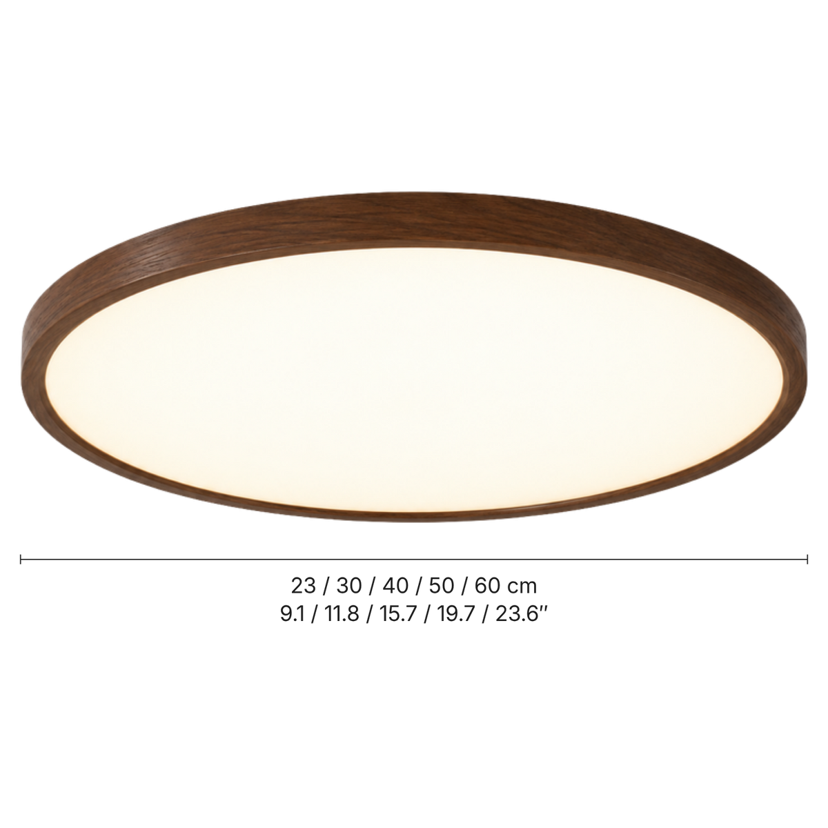 Walnut Wood Ceiling Light – Minimalist Round LED Lighting